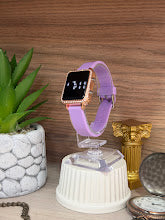 RELOJ DIGITAL CUADRADO MANILLA LILA