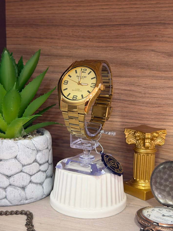 RELOJ SALCO DORADO ESFERA BEIGE