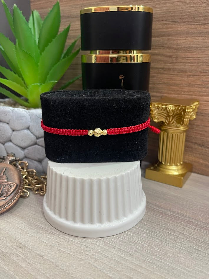 PULSERA TEJIDA ROJA BALIN 6MM DIAM 4MM