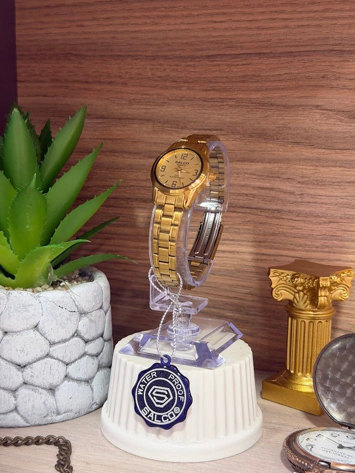 RELOJ SALCO DAMA DORADO REDONDO