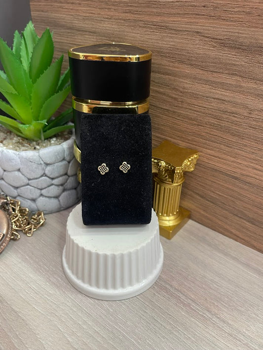TOPO TREBOL CIRCON 7MM ORO LAMINADO