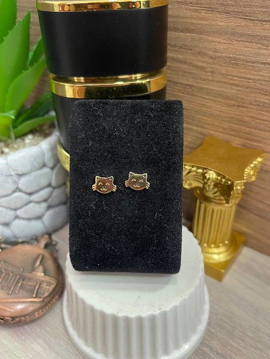 TOPO CARA GATO 9X6MM ORO LAMINADO