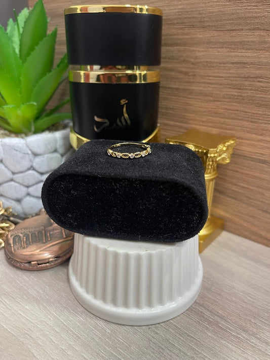 ANILLO OVALOS X7 CIRCON ORO LAMINADO