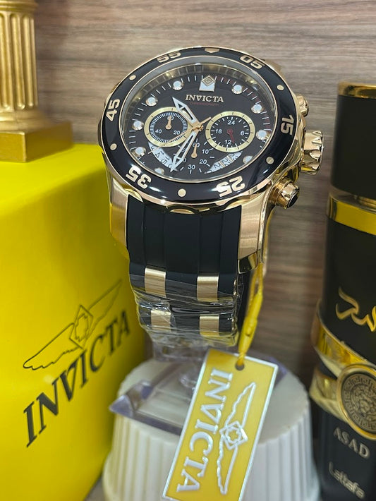 INVICTA PRO DRIVER NEGRO Y DORADO SILICONA
