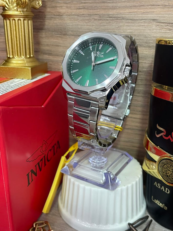 RELOJ INVICTA ORIGINAL PLATEADO ESFERA VERDE N46833