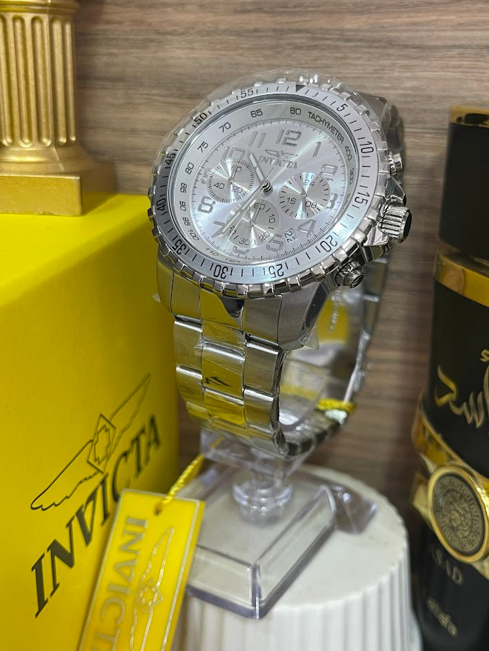 RELOJ INVICTA CABALLERO TODO PLATEADO