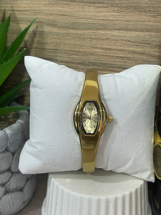 RELOJ SALCO DAMA MANILLA PULSERA DORADA