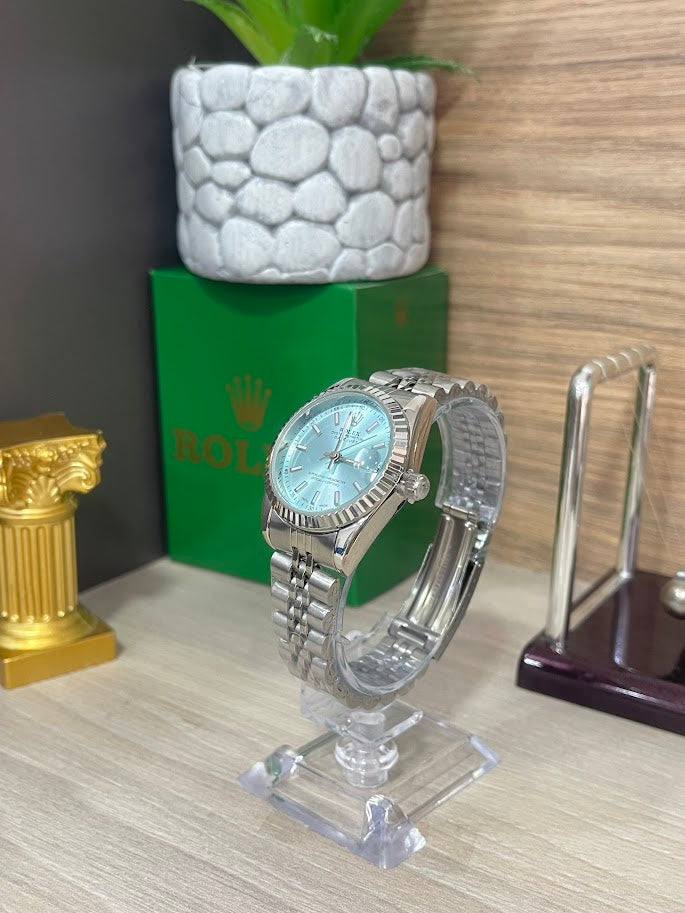 RELOJ ROLEX DAMA PLATEADO ESFERA AZUL
