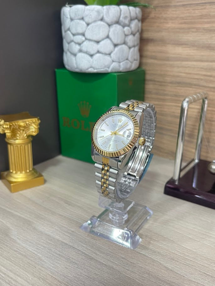 RELOJ ROLEX DAMA BICOLOR ESFERA PLATEADA