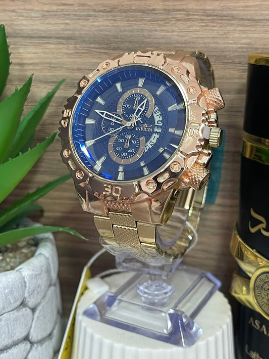 RELOJ INVICTA DORADO ESFERA AZUL