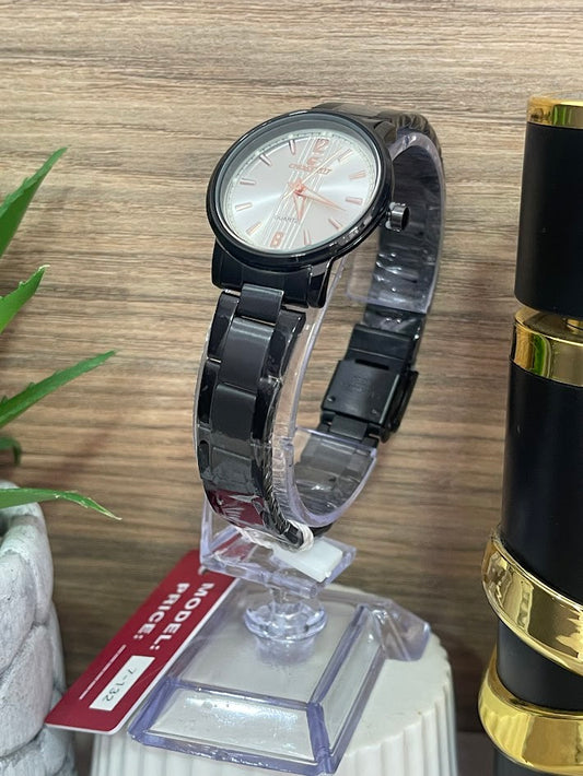 RELOJ CHAXIGO DAMA NEGRO DETALLES ORO ROSA