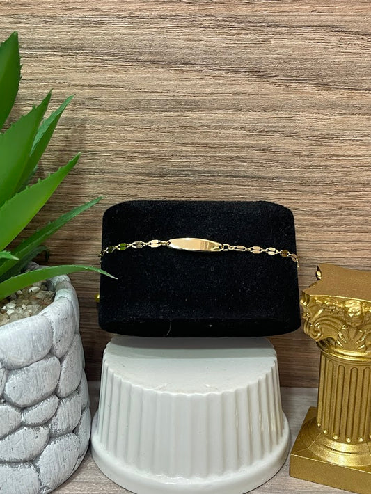 PULSERA PLACA LLUVIA ORO LAMINADO