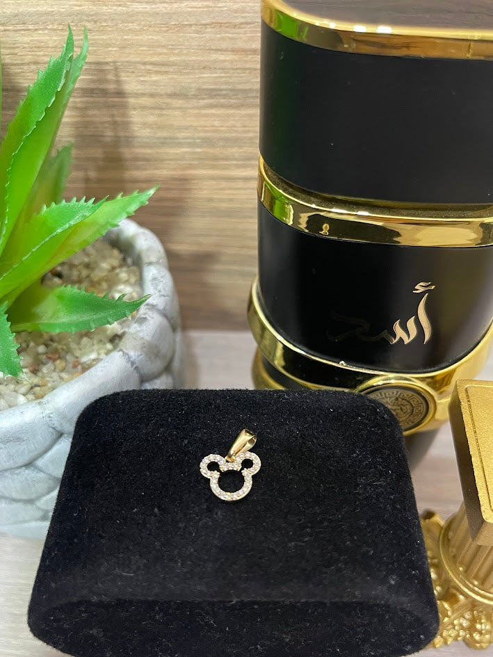 DIJE SILUETA MICKEY MICROCIRCON ORO LAMINADO