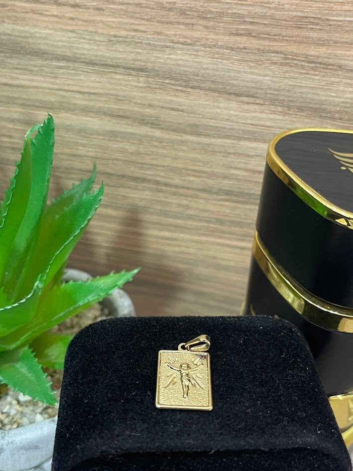 DIJE CUADRO DIAM JESUS ORO LAMINADO