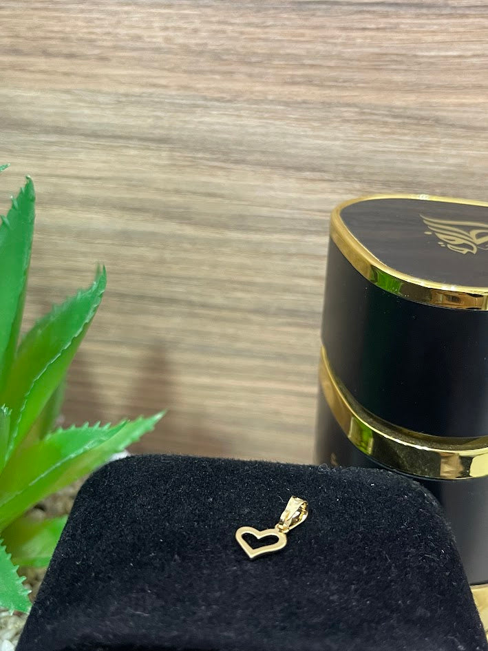 DIJE SILUETA CORAZON LISO 8X15MM ORO LAMINADO