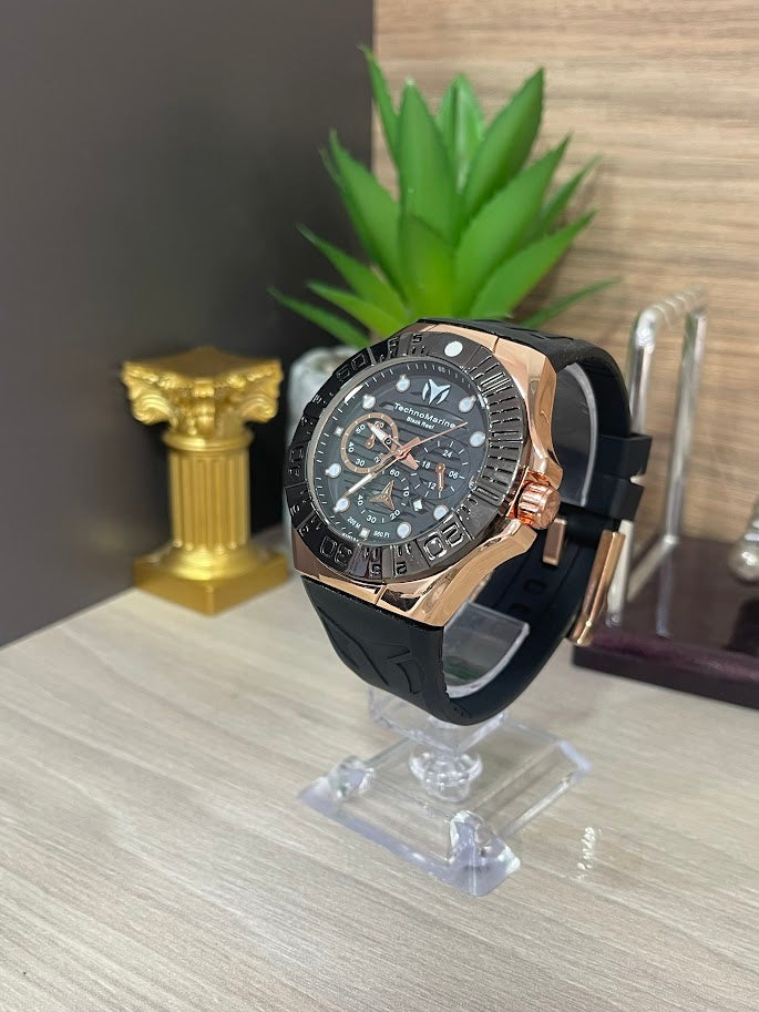 RELOJ TECHNOMARIN NEGRO Y ORO ROSA