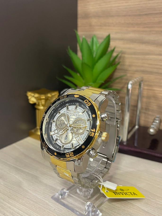 RELOJ INVICTA BICOLOR ARO NEGRO CABALLERO