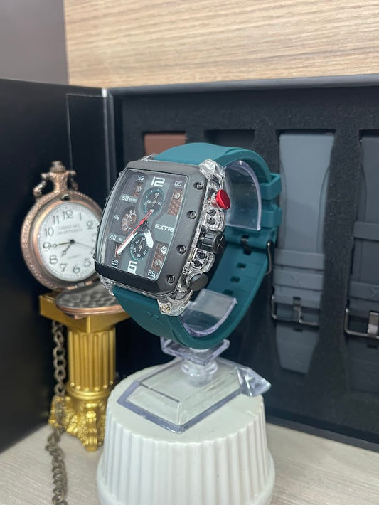 RELOJ EXTRI CABALLERO VERDE MANILLAS INTERCAMBIABLES