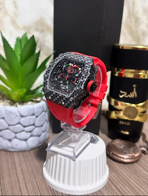 Richard Mille Pixelado Manilla Roja Silicona
