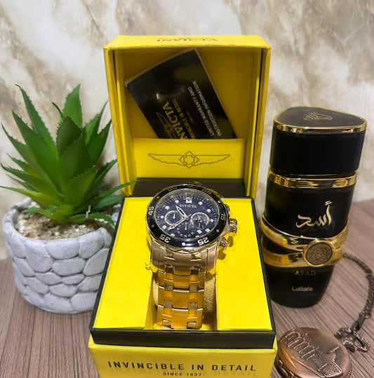 Invicta Original Dorado Esfera Negra 0072