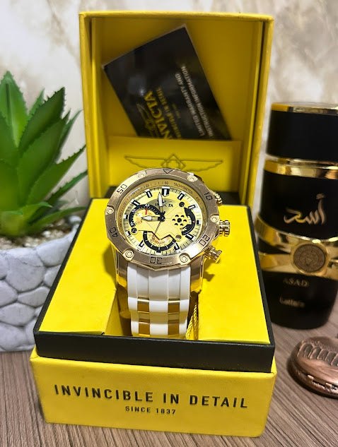 Invicta Original Dorado Manilla Blanca 23424
