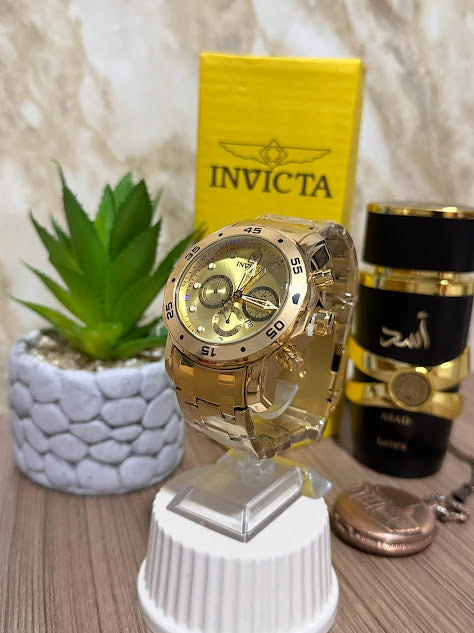 Invicta Dorado Esfera Dorada Manilla Metálica V2
