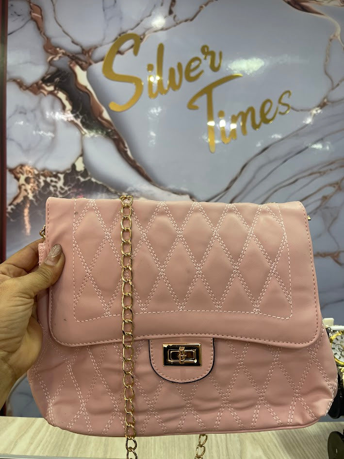 BOLSO DAMA ROSADO STRAP EN CADENA