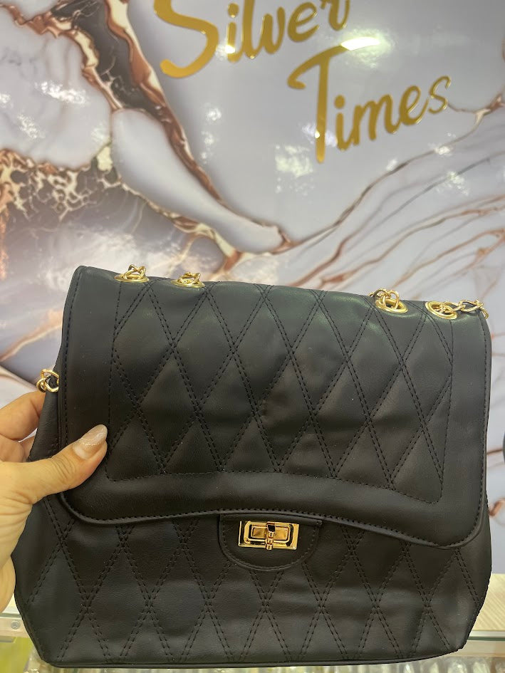 BOLSO DAMA NEGRO STRAP EN CADENA