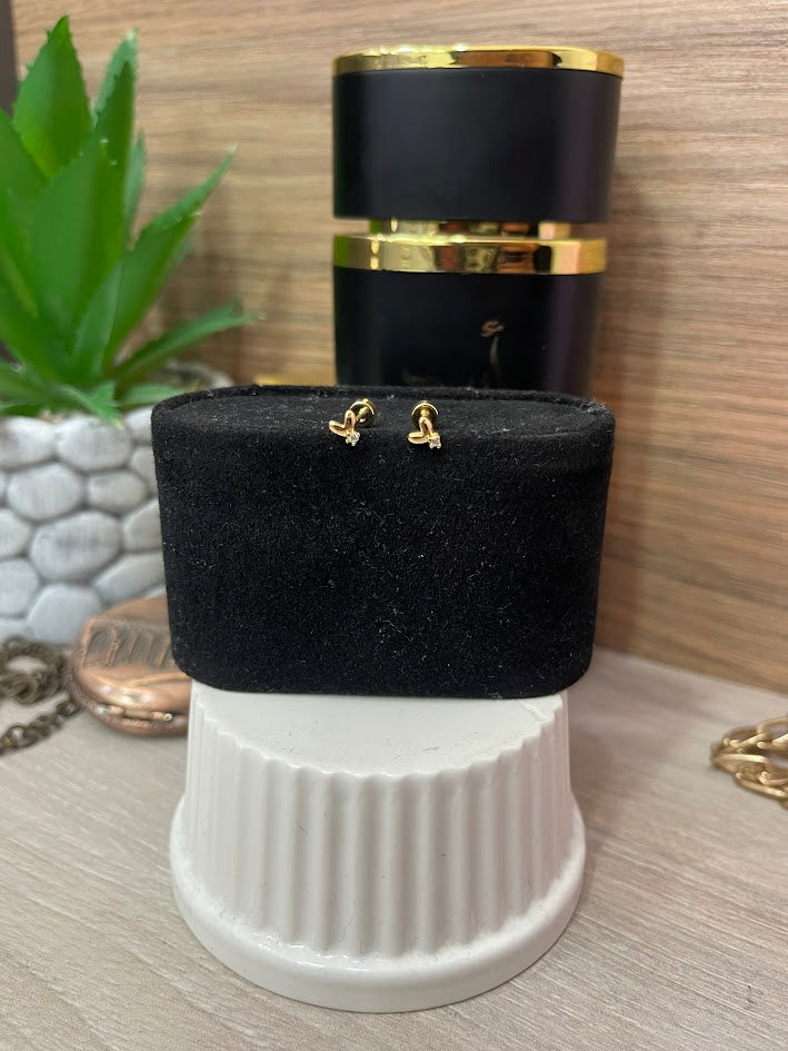 TOPO SEGURIDAD CORAZON MINI PUNTA CIRCON 4MM ORO LAMINADO