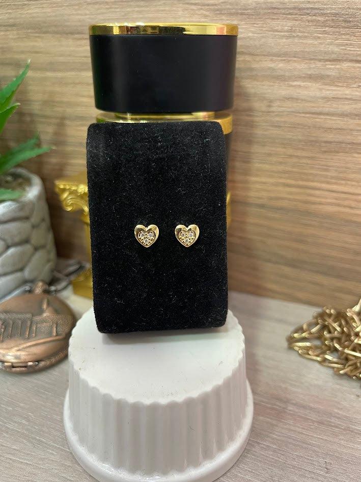 TOPO CORAZON BORDE LISO CIRCON X3 7MM ORO LAMINADO