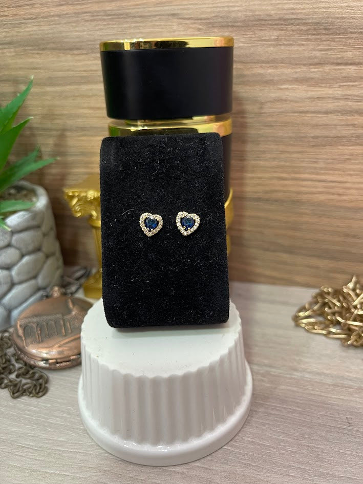 TOPO CORAZON PIEDRA VERDE ORO LAMINADO