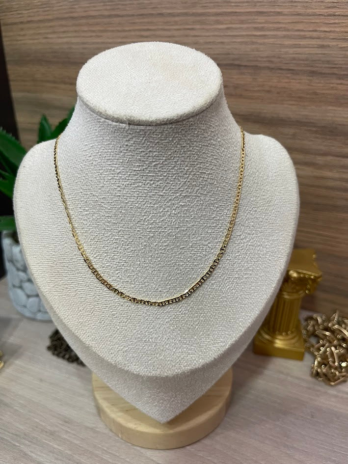 CADENA PIASTRINE PLANA 2MM 45CM ORO LAMINADO