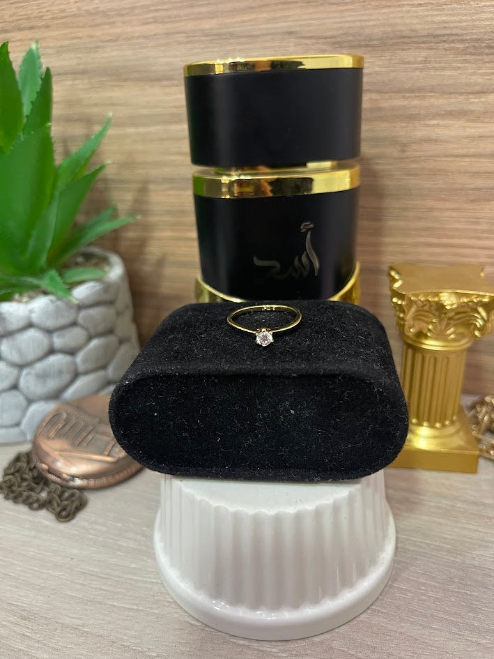 ANILLO SOLOTARIO T7 ORO LAMINADO