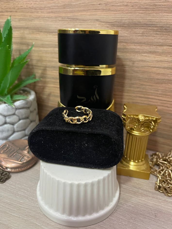 ANILLO CUBANO GRADUABLE ORO LAMINADO