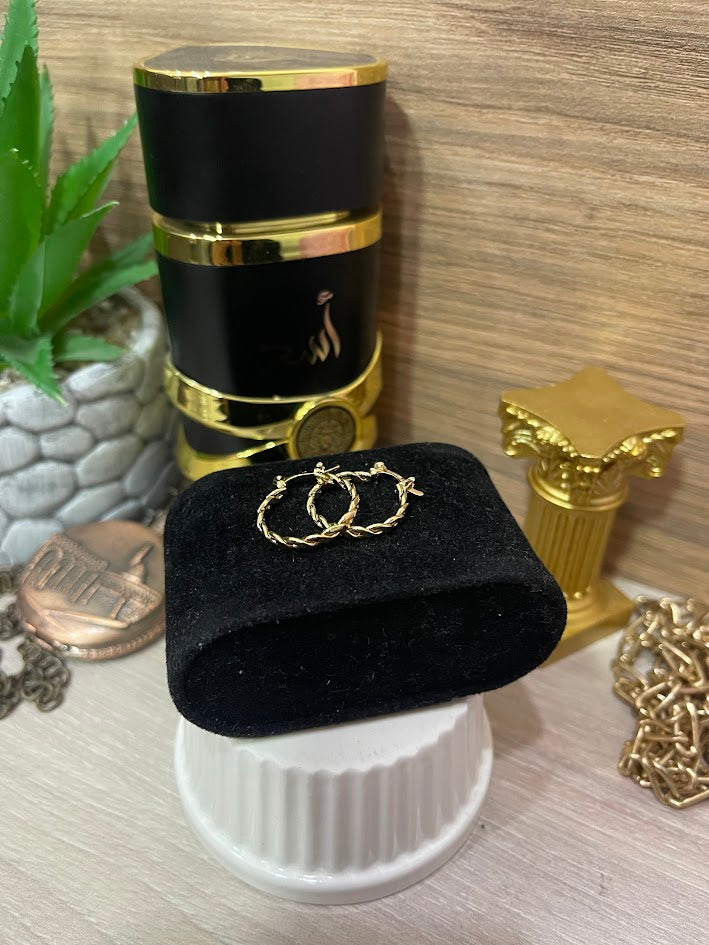 CANDONGA ENLAZADA X2 18X21MM ORO LAMINADO