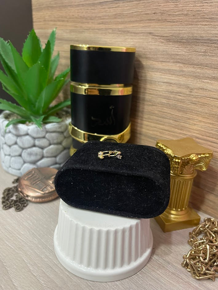 CANDONGA CLICK LISO CORAZON CIRCON 10MM ORO LAMINADO