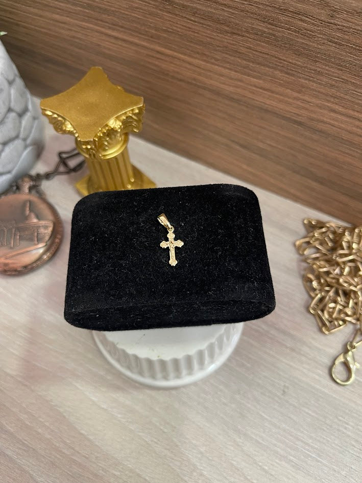 DIJE CRUZ MINI ORO LAMINADO