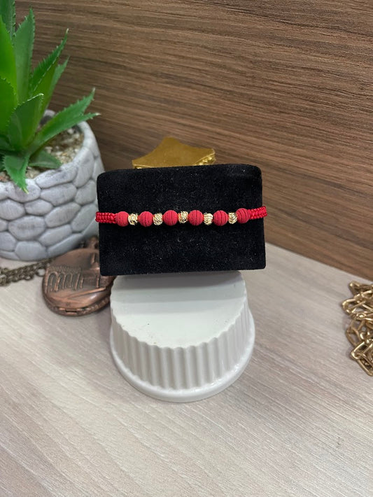 PULSERA TEJIDA NEOPRENO BALIN 5MM ORO LAMINADO