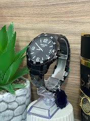 RELOJ SALCO CABALLERO NEGRO NUMEROS BLANCOS