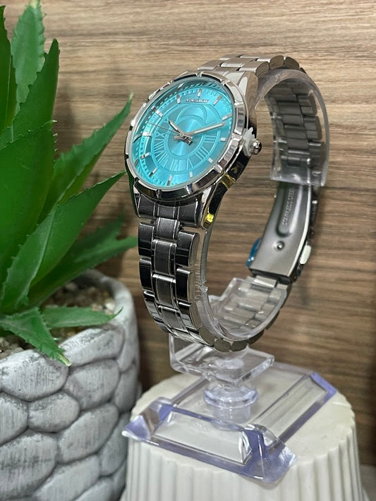RELOJ CHAXIGO PLATEADO ESFERA AZUL