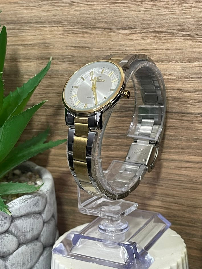 RELOJ CHAXIGO DAMA BICOLOR DORADO Y PLATEADO