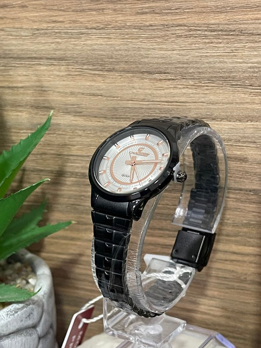 RELOJ CHAXIGO DAMA NEGRO DETALLES ORO ROSA