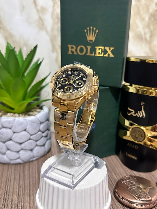 Rolex Dama Dorado Esfera Negra