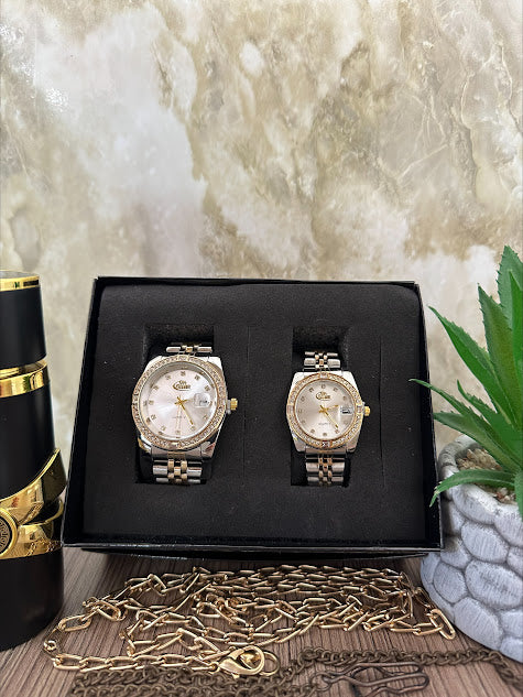 COMBO BLU BICOLOR ESFERA PLATEADA DIAMANTADO