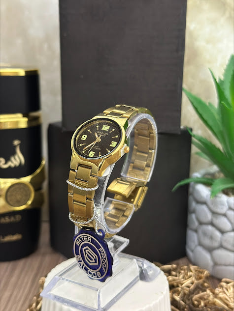 SALCO DAMA DORADO ESFERA NEGRA MINI