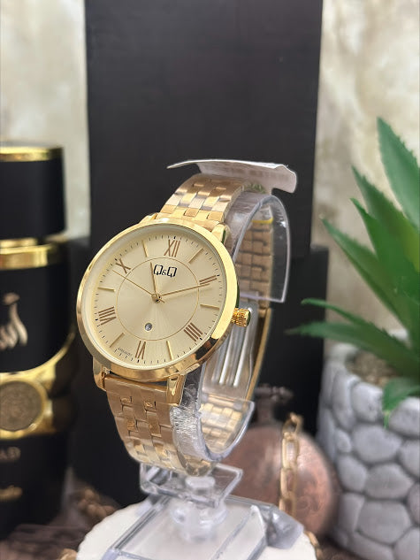 QYQ CABALLERO REDONDO DORADO NUMEROS ROMANOS