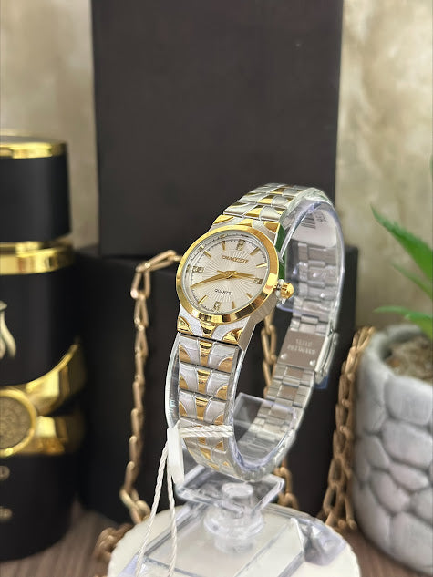 CHAXIGO DAMA BICOLOR REDONDO DETALLES DORADOS