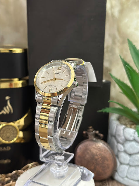 QYQ DAMA REDONDO BICOLOR ESFERA PLATEADOA NUMEROS ROMANOS