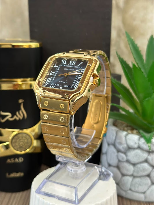 CARTIER DORADO ESFERA NEGRA