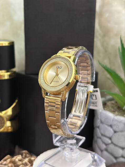 QYQ DAMA DORADO ESFERA DORADA BORDE DIAMANTES